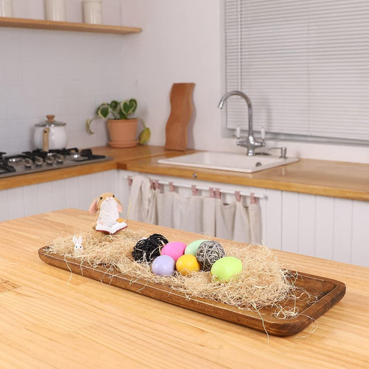 Wooden Serving Tray/Platter, Wood Rectangle Decorative Tray for Home, Kitchen and Restaurant Use, Snacks & Dishes Multipurpose Tray for Breakfast, Coffee Table, 1 Pc, 12 Inch