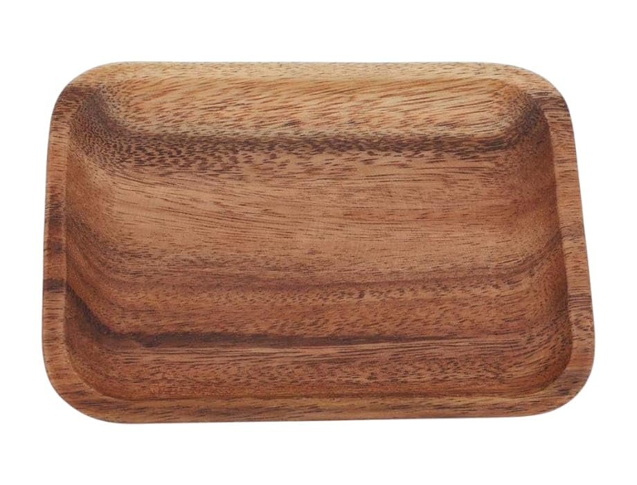 Wooden Rectangular Serving Platter, Sheesham Wood Rectangle Small & Cute Multipurpose Tray for Home and Kitchen Use, Nesting Tray for Breakfast, Snacks, Coffee Table, 1 Pc, 6.5 Inch