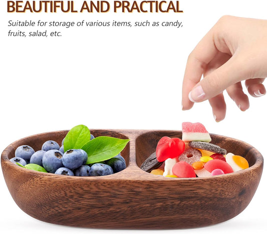 Wooden 2 part Serving Platter, Sheesham Wood Rectangle Small & Cute Multipurpose Tray for Home and Kitchen Use, Nesting Tray for Breakfast, Snacks, Coffee Table, 1 Pc