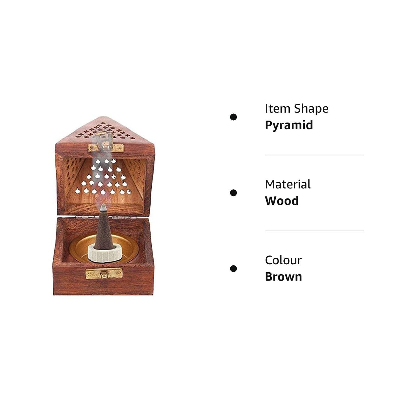 Wooden Sambrani DhoopBatti Stand Incense Holder with Ash Catcher Handcrafted Traditional Design for Aromatic