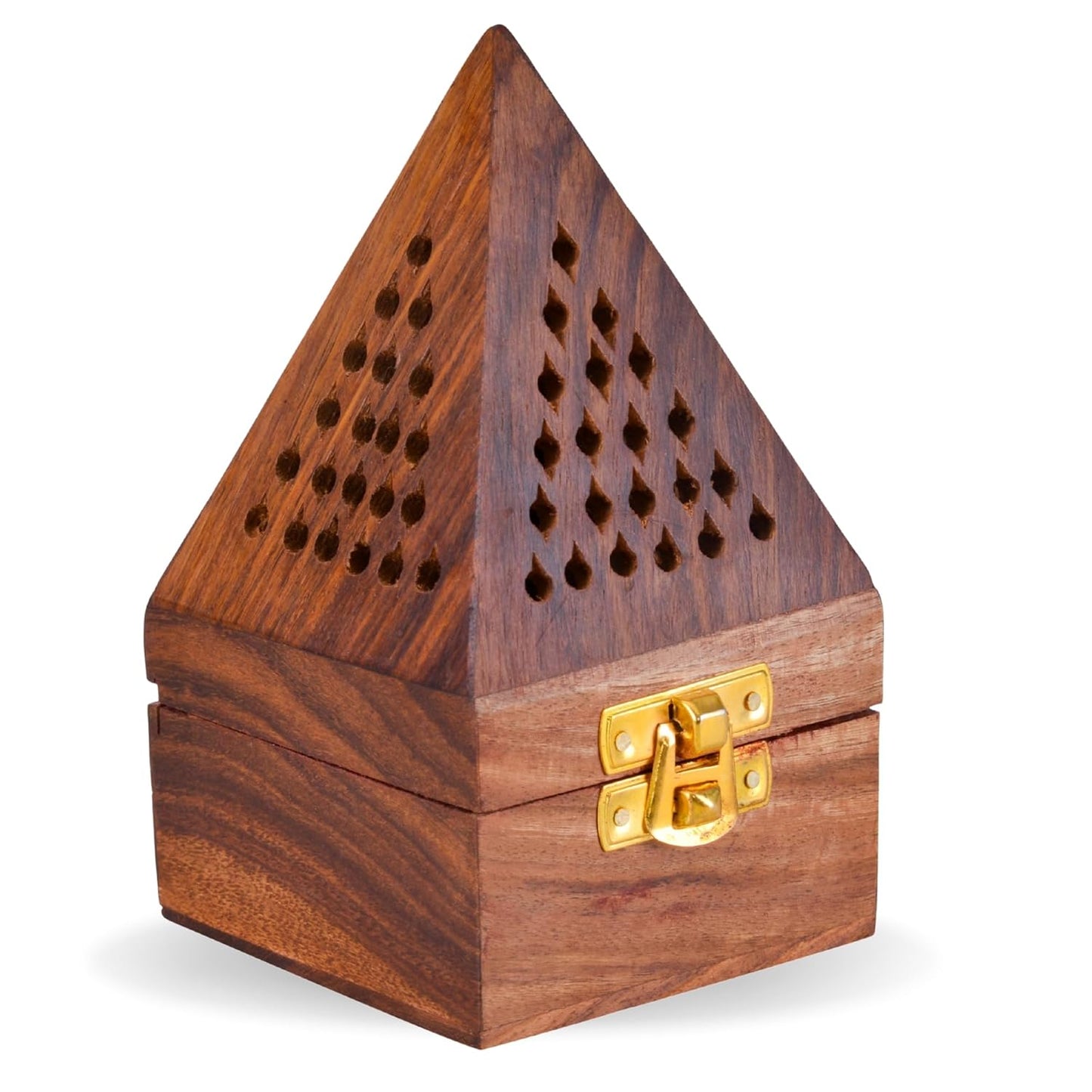 Wooden Sambrani DhoopBatti Stand Incense Holder with Ash Catcher Handcrafted Traditional Design for Aromatic