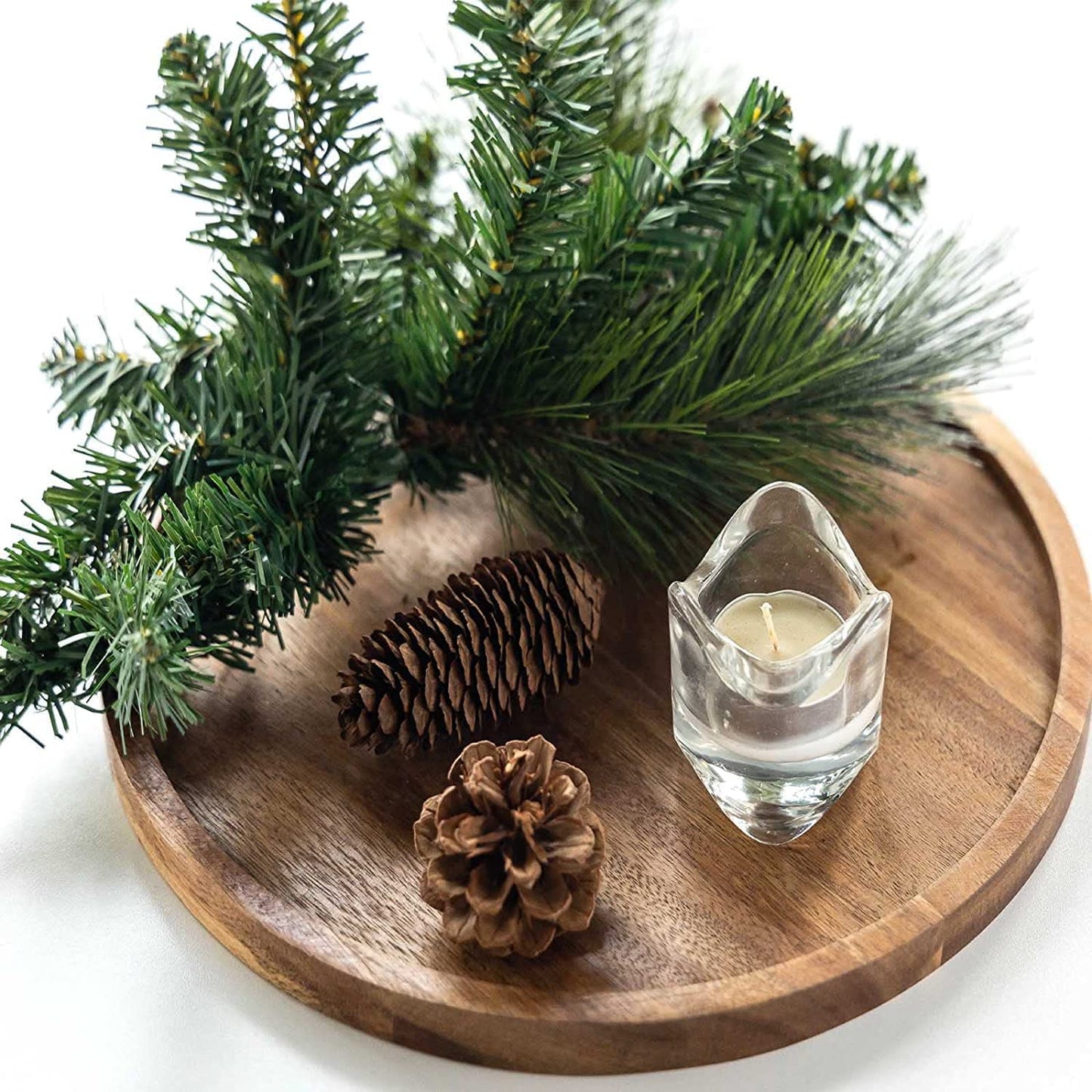 Wooden Tray for Serving Round Tray, Mango Wood Tray for Kitchen, 11 Inch, 1 pc